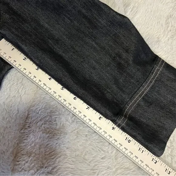 Baccini Spring 3/4 Sleeve Tunic Length Jean Jacket Dark Wash Light Women's L - Picture 9 of 14